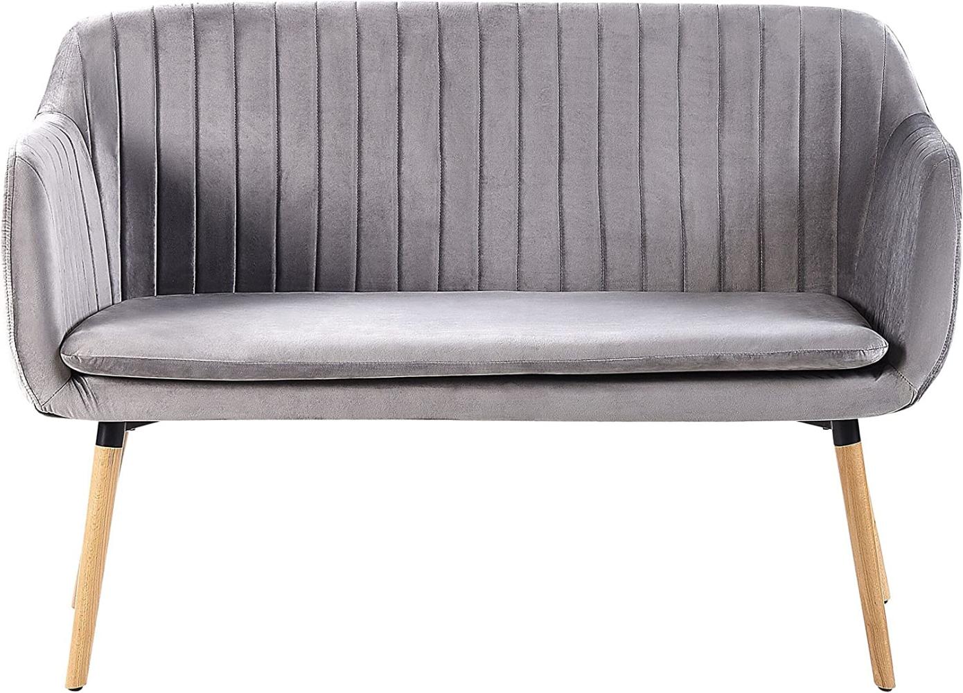 2-Sitzer Sofa Samtstoff hellgrau TABY Bild 1