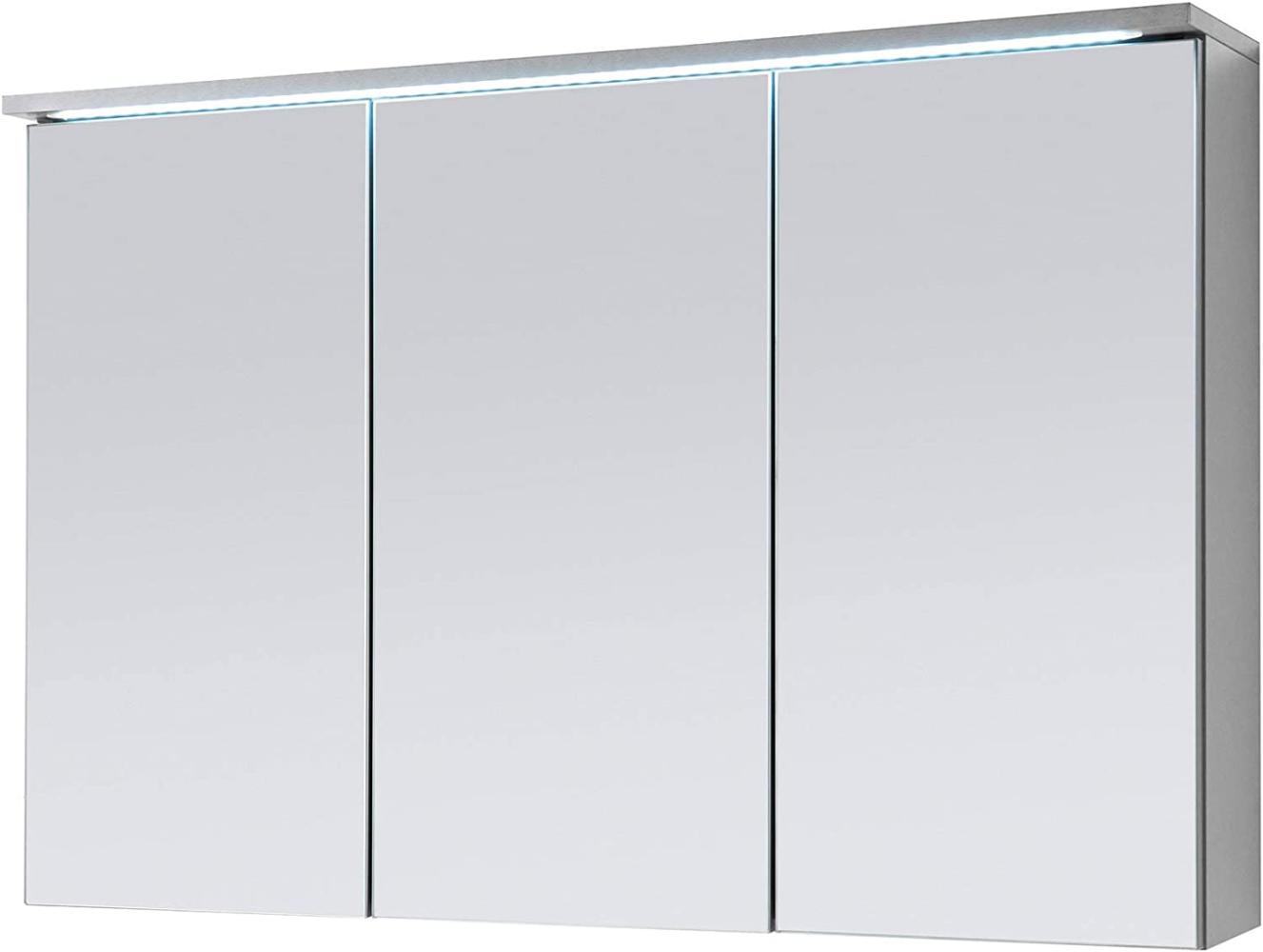 Spiegelschrank Badschrank Spiegel Badhängeschrank Badmöbel Kirkja I Titan/Weiß 100 cm Bild 1