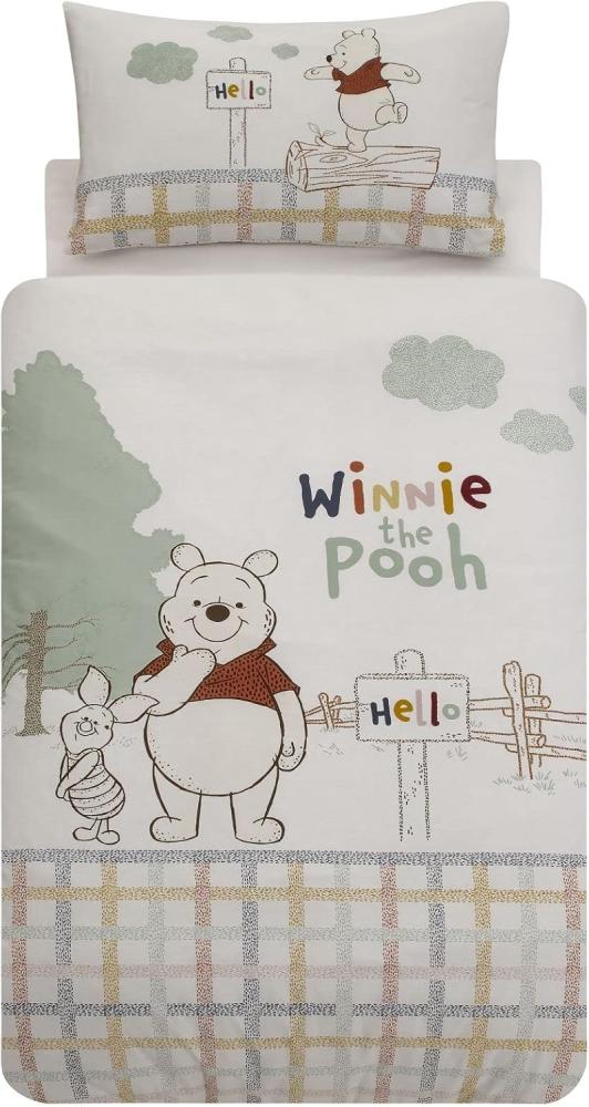 Disney Matratze, Decken, Spannbetttuch Disney Winnie The Pooh Bettwäsche-Set 100x135 cm - 100% Bio-Baumwolle Bild 1