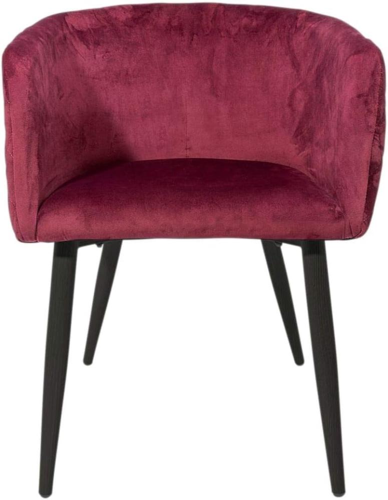 Samtstuhl Sienna Wohnzimmerstuhl Esszimmerstuhl Polsterstuhl rot B56 x T57 x H76 Bild 1