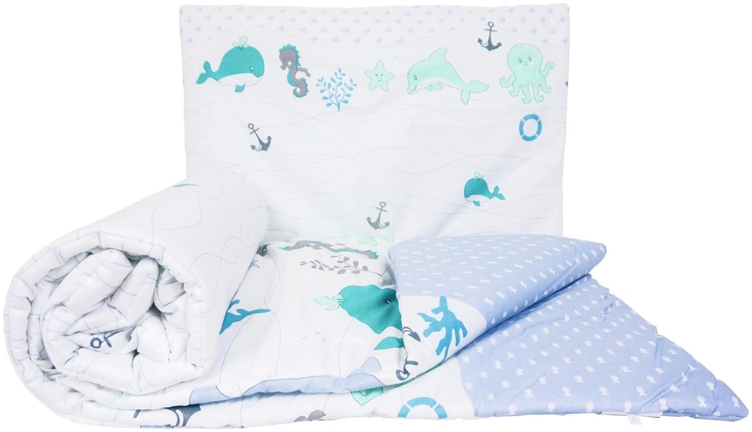 Wattierte Steppdecke und Kissen 120x90 cm, 2 teiliges Baby-Bettset - Muster 13 Bild 1