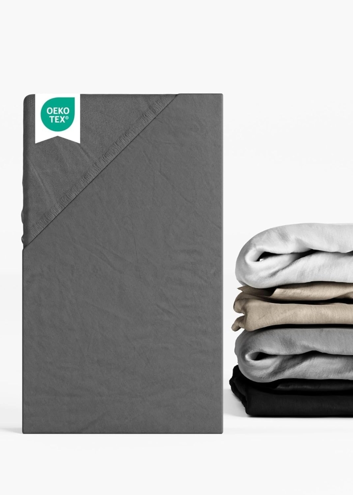 Sämann Spannbettlaken 120x120 cm Jersey anthrazit Bild 1