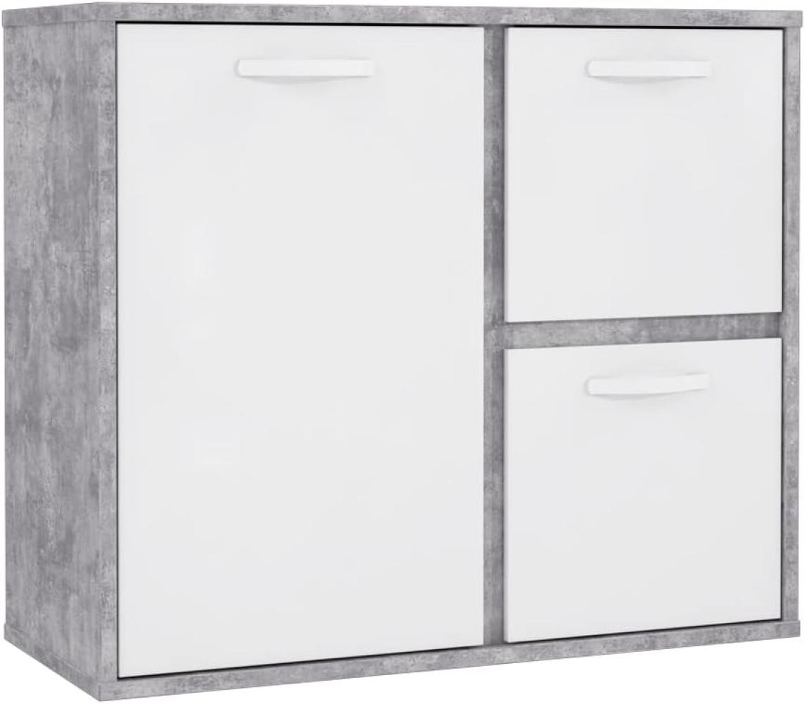 Kommode Coburg 2 Betonoptik weiß 100x87x42 cm Bild 1