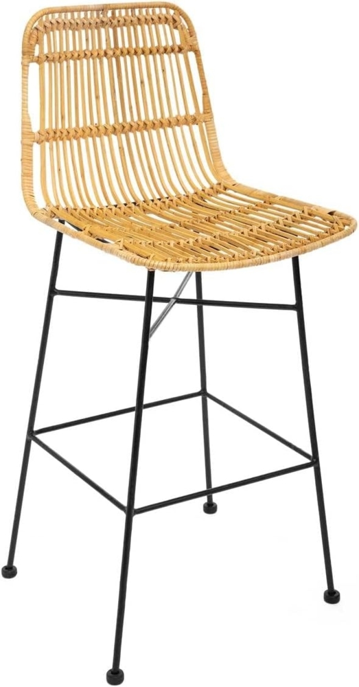 Atmosphera - Barstuhl Kubu - Metall und Rattan - Beige Bild 1