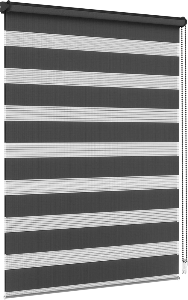 Doppelrollo Doppelrollo, 35 x 130 cm, schwarz, jalousiescout, blickdicht, mit Bohren/ohne Bohren, freihängend, Klemmen, Kleben und Schrauben OHNE Aufpreis, Lichtdurchlässig, Klemmträger, Feuchtraumgeeignet Bild 1