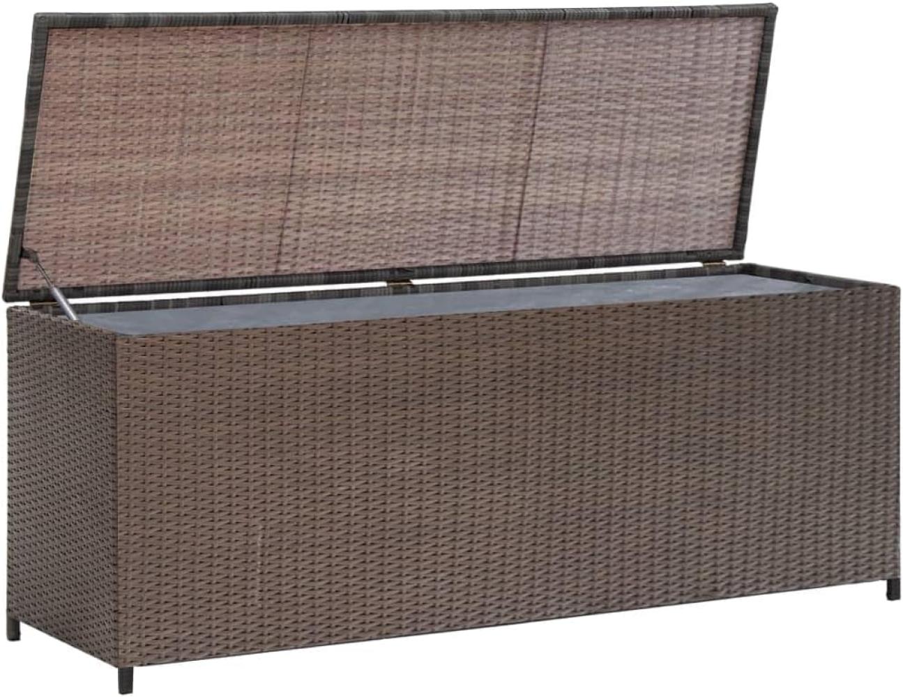 vidaXL Garten-Auflagenbox Braun 120x50x60 cm Poly Rattan 42499 Bild 1