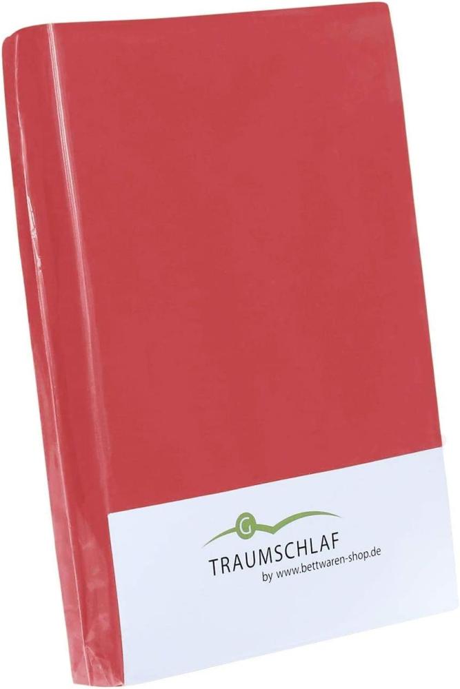 Traumschlaf Spannbettlaken Jersey Elasthan Stretch|180x200 - 200x220 cm| rot Bild 1