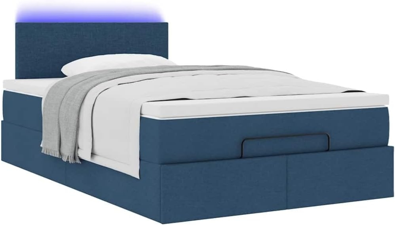 Ottoman-Bett mit Matratze Blau 120x200 cm Stoff 3312221 Bild 1