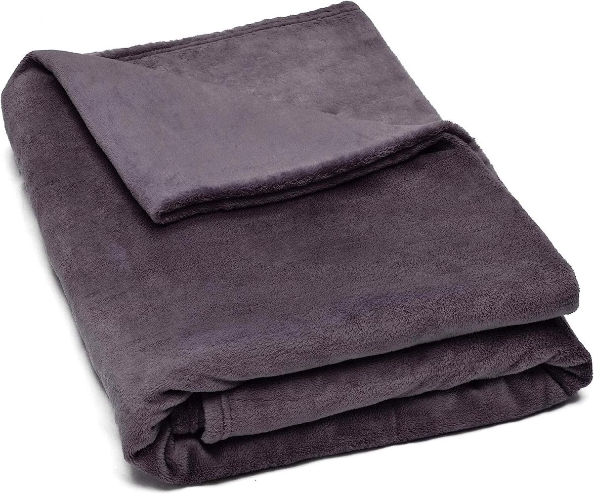 Beautissu Aurelia Corall Fleece Decke Anthrazit, 240x220 cm Bild 1