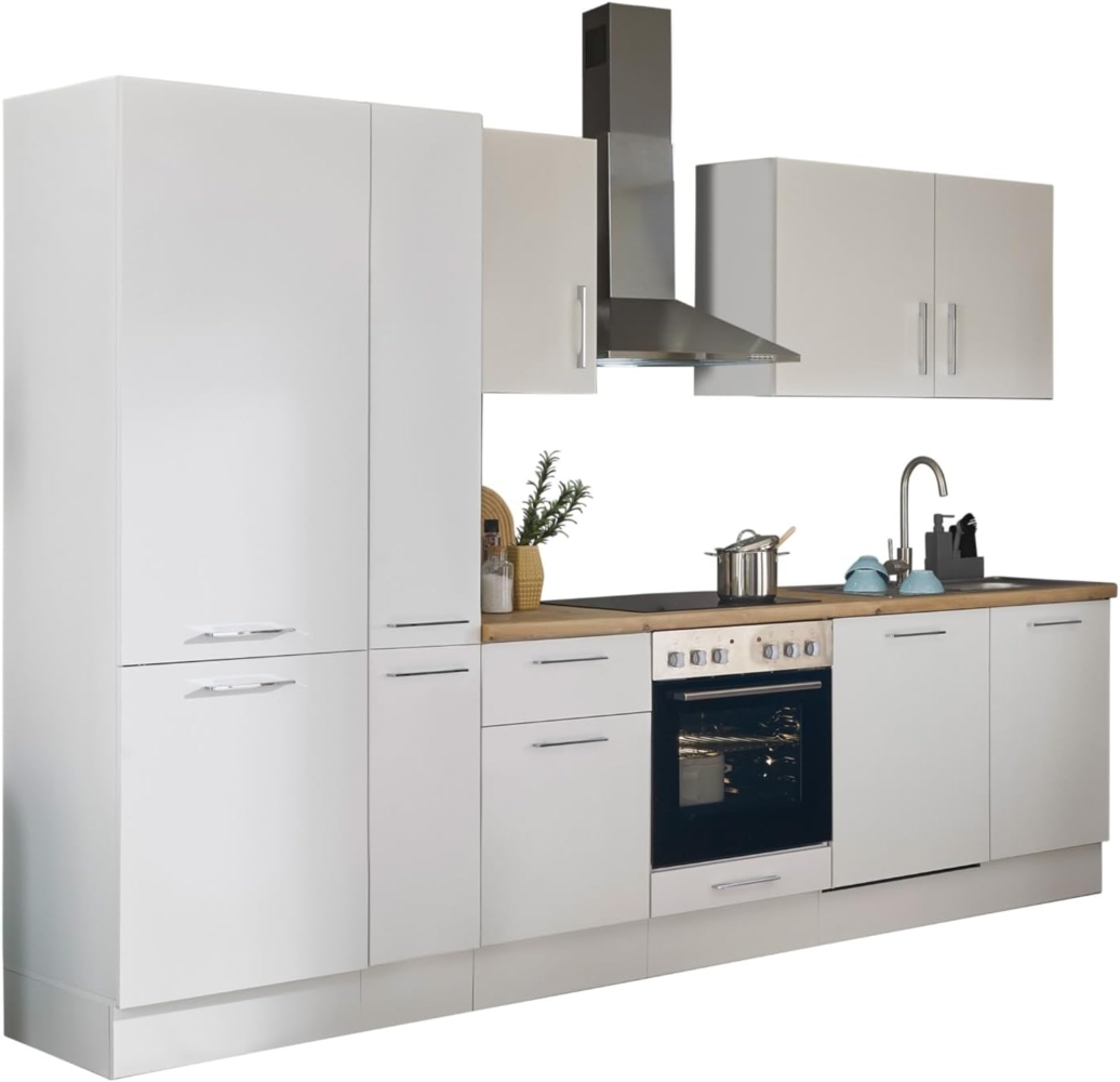 Turin Z Küchenzeile 310 x 211 x 60 cm, weiß - Ohne Küchengeräte - Moderne, geräumige Küche in Artisan-Eiche Optik mit viel Stauraum Bild 1