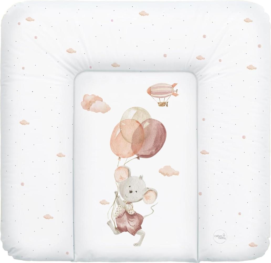 Ceba Baby® weiche Wickelauflage 75x72 cm - Baby Wickelunterlage - Wickeltischauflage für Junge und Mädchen - Wasserdicht, abwaschbar - OEKO-TEX® Standard 100 - Made in EU - Maus Bild 1