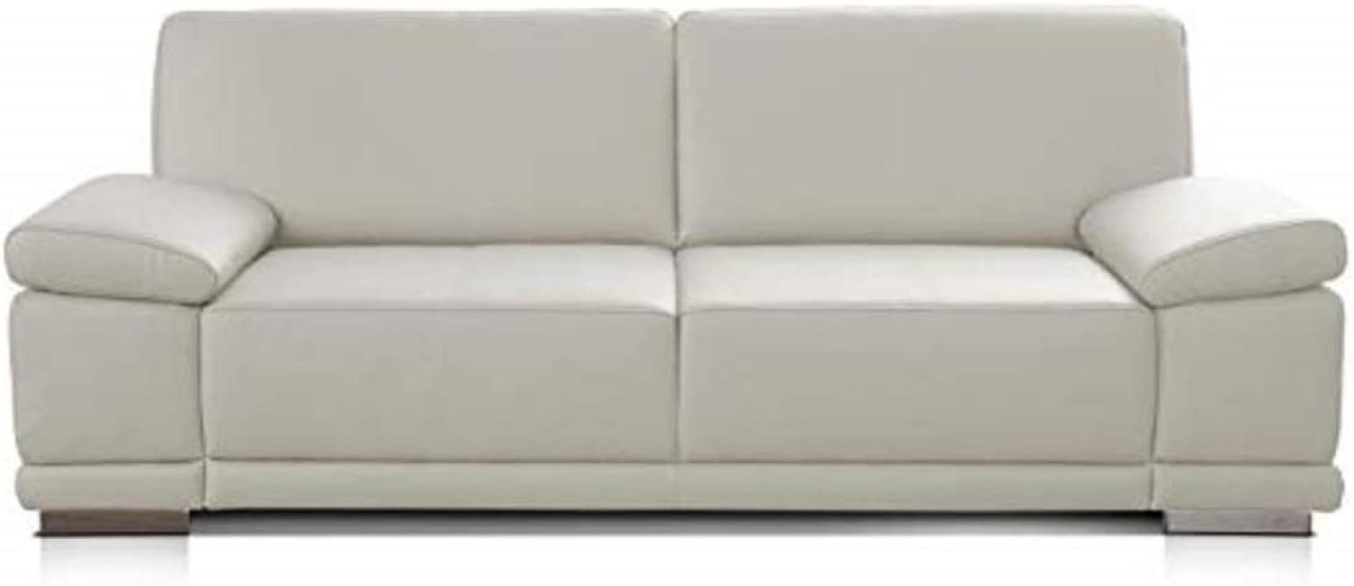 CAVADORE 3,5-Sitzer Sofa Corianne in Kunstleder / Großes Ledersofa in hochwertigem Kunstleder und modernem Design /Mit Armteilverstellung / 248 x 80 x 99 / Kunstleder weiß Bild 1