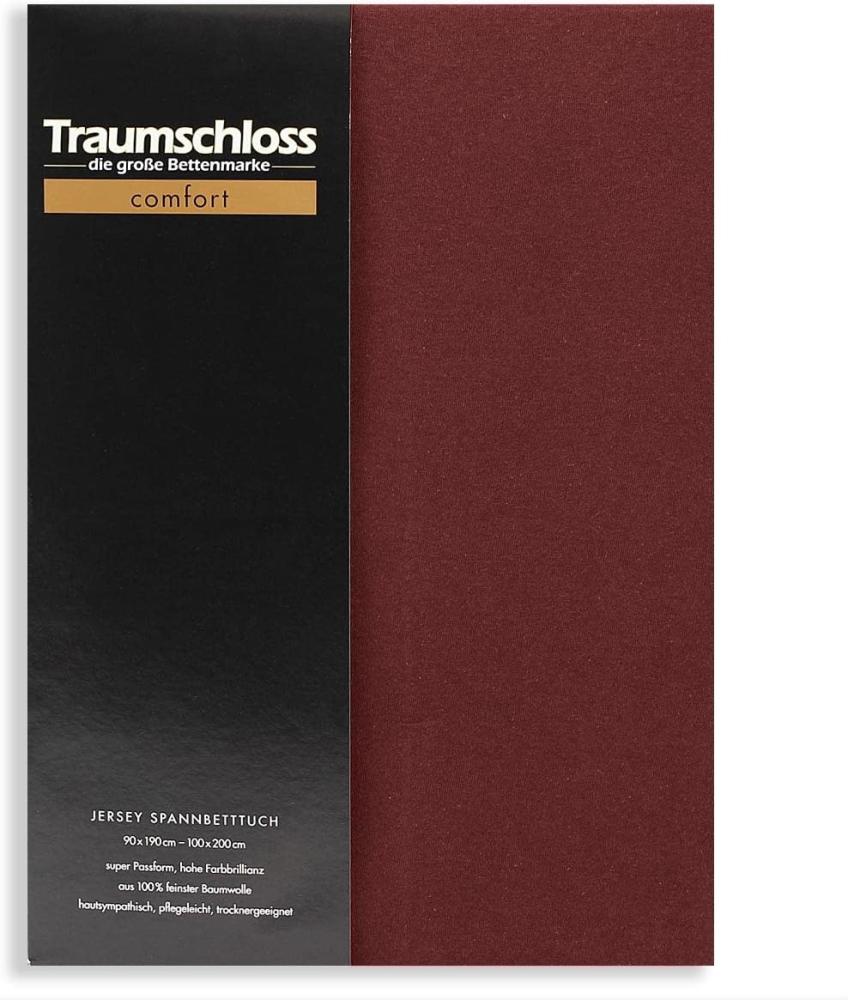 Traumschloss Comfort Jersey Spannbettlaken bordeaux 140-160x200 Bild 1