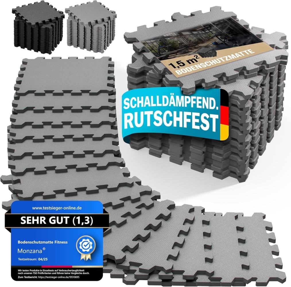 monzana Bodenschutzmatte, 18-St, Rutschfest, EVA-Schaumstoff, Bodenschutz, 30x30cm, Fitnessmatte, Pool Bild 1