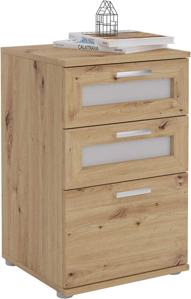 CARO-Möbel Nachttisch für Boxspringbetten Nachtschrank Nachtkommode MARIKE in Asteiche, mit 3 Schubladen Bild 1