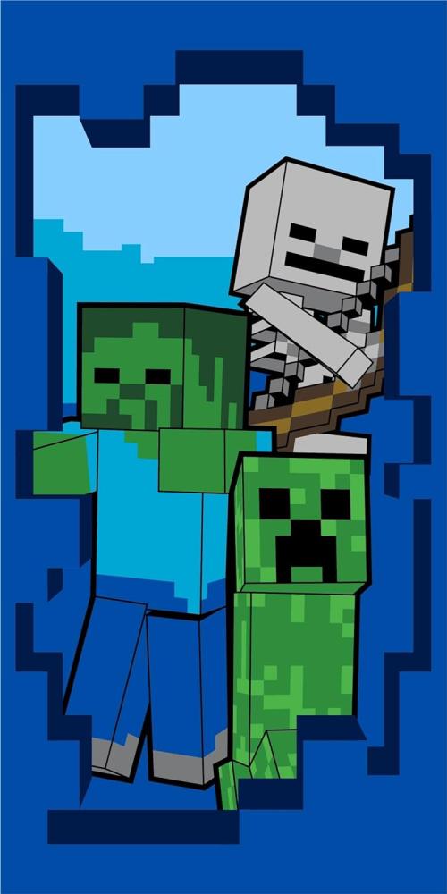 Minecraft Beware Duschtuch Badetuch Strandtuch 70 x 140cm Bild 1