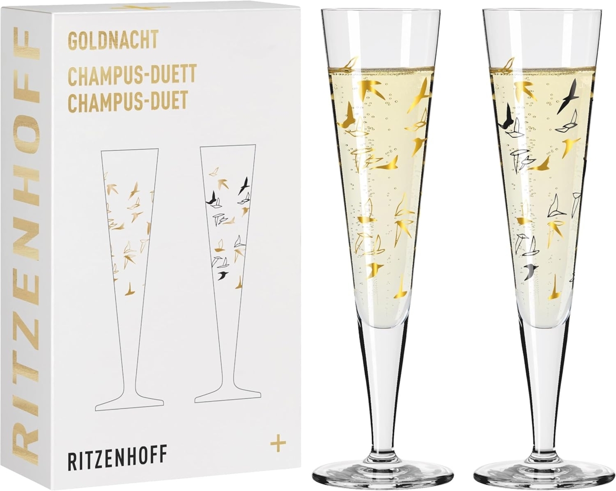 Ritzenhoff Champagnerglas Goldnacht, Kristallglas Bild 1