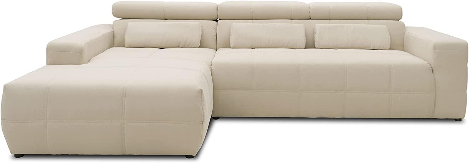 DOMO. collection Brandon Ecksofa, Sofa mit Rückenfunktion in L-Form, Polsterecke, Eckgarnitur, beige, 288 x 228 x 80 cm Bild 1