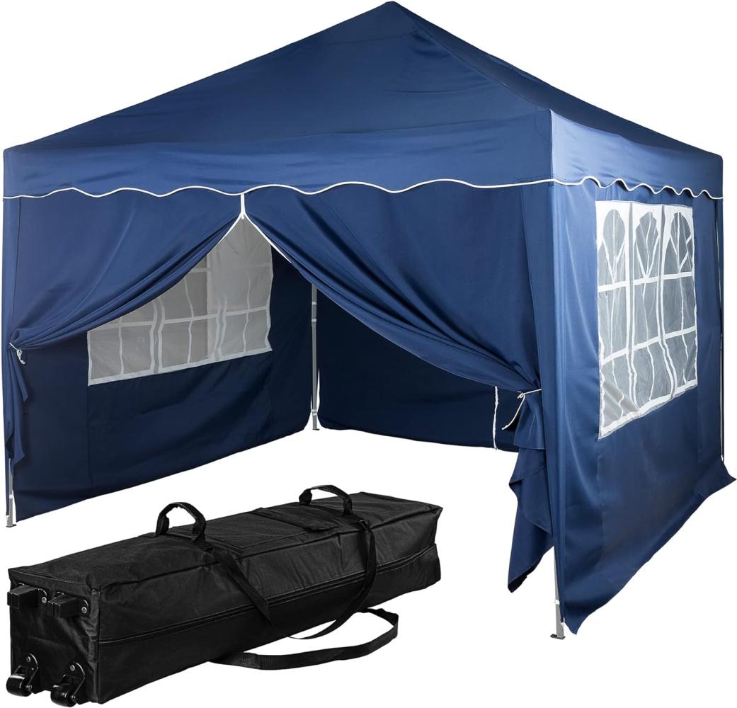 INSTENT® Pavillon 3 x 3 m Basic wasserdicht UV Schutz 50+, blau mit 4 Seitenteilen Bild 1