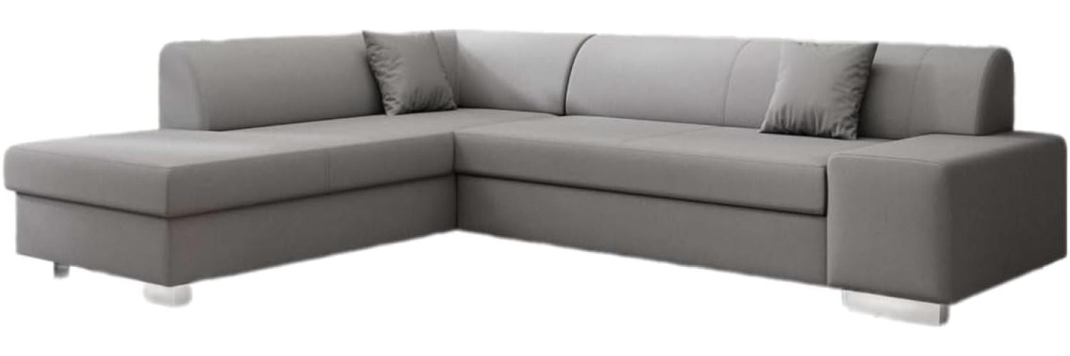 Designer Sofa Pina mit Schlaf- und Klappfunktion Stoff Grau Links Bild 1