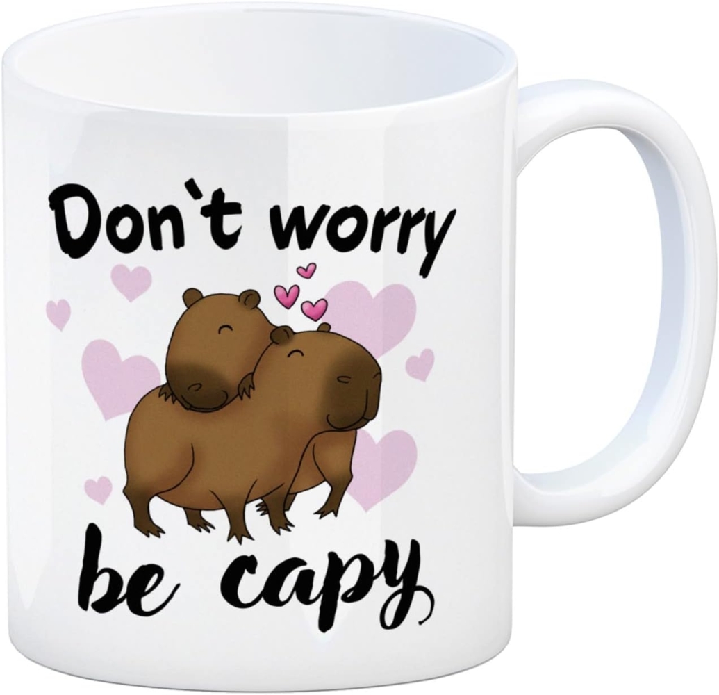 speecheese Tasse Don’t worry be capy Capybara Kaffeebecher Bild 1