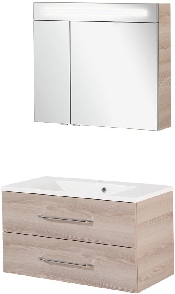 Fackelmann B.CLEVER Badmöbel Set 3-teilig, 90 cm, Braun hell Bild 1