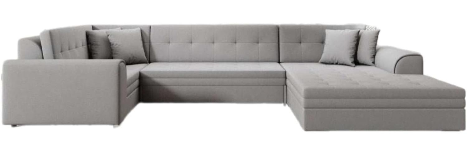 Designer Sofa Velio mit Schlaffunktion Stoff Grau Rechts Bild 1