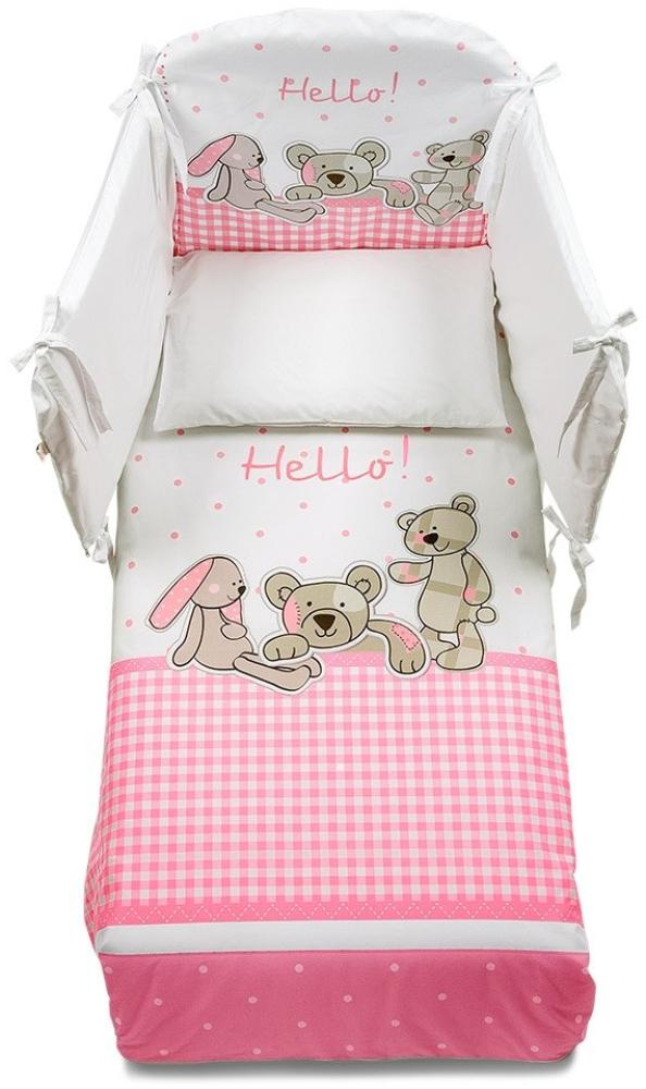 ITALBABY Maxi Hello Bettwäsche-Set, rosa/weiß, 5-teilig Bild 1