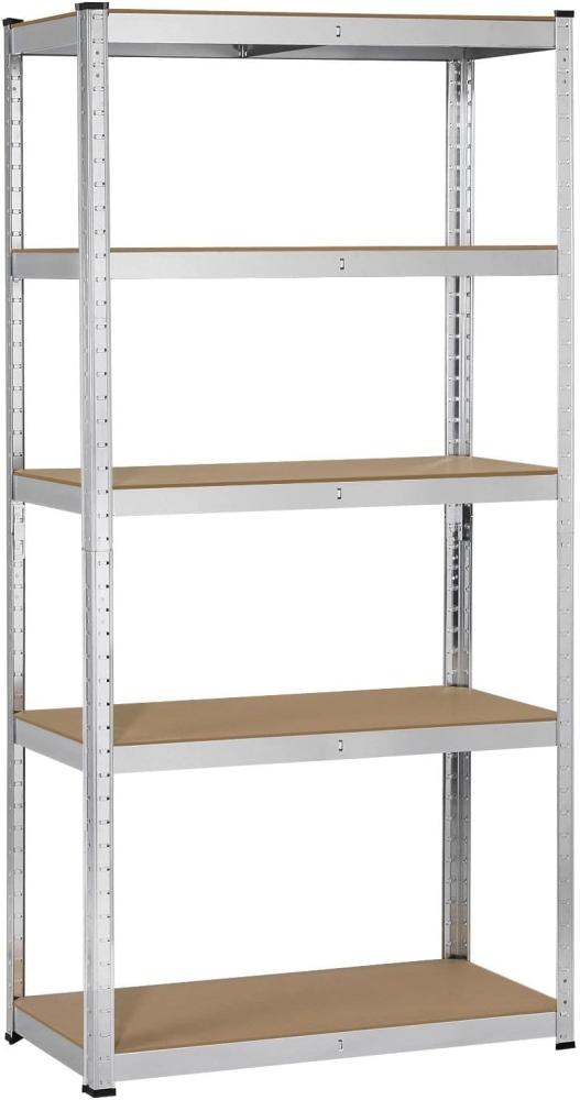 Yaheetech Lagerregal XL Kellerregal Werkstattregal Regal verzinkt belastbar bis 175kg, Größe: 180 x 90 x 40 cm, Keller, Silber Bild 1