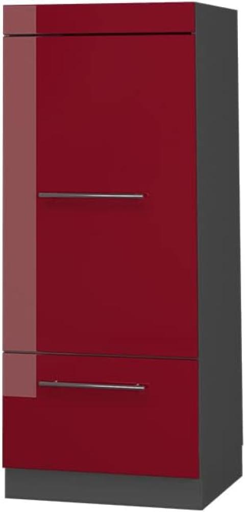 Vicco Mikrowellenschrank Fame-Line, Bordeaux Hochglanz/Anthrazit, 60 cm Bild 1