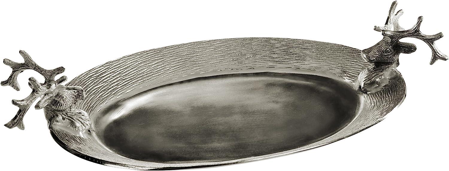 Premier Housewares Deer Serviertablett, Nickel Finish Bild 1