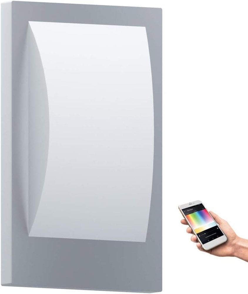 Eglo 33569 Wandleuchte Crosslink VERRES-C edelstahl, weiss L:18cm H:29cm dimmbar IP44 mit Connect Funktion Bild 1