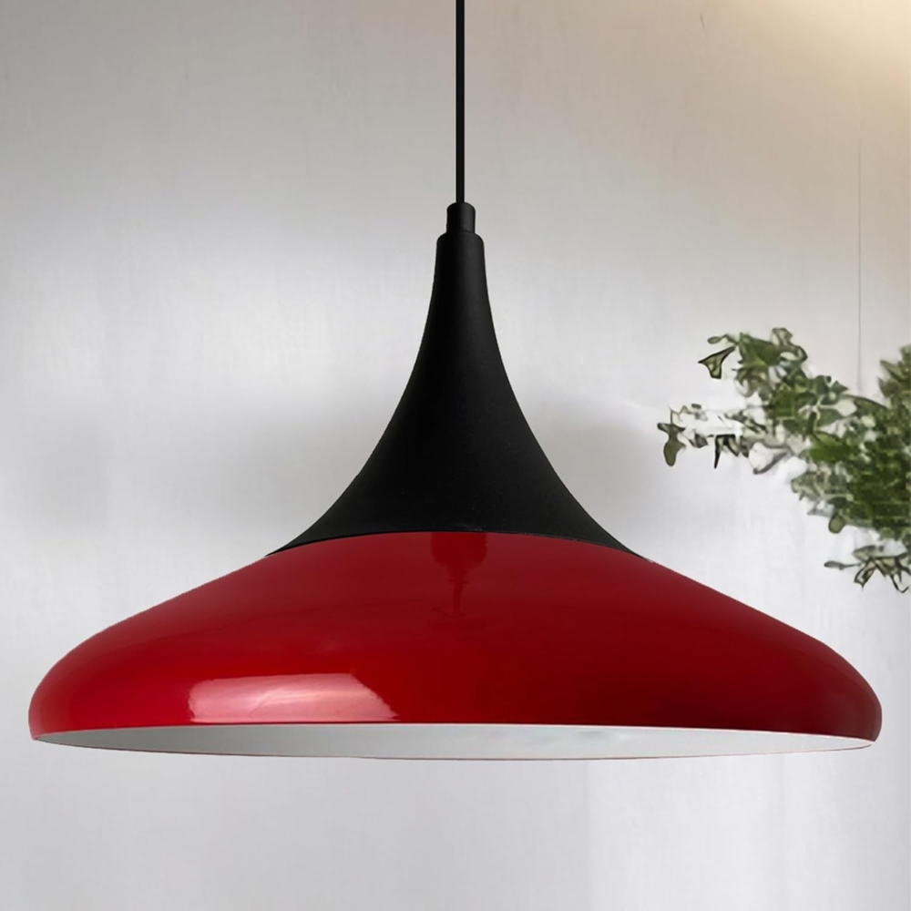 Bamyum Pendelleuchte Pendelleuchte Paladin Metall Ø35cm, Modern Hängelampe, ohne Leuchtmittel, Extra-Schwarzer Hut Bild 1