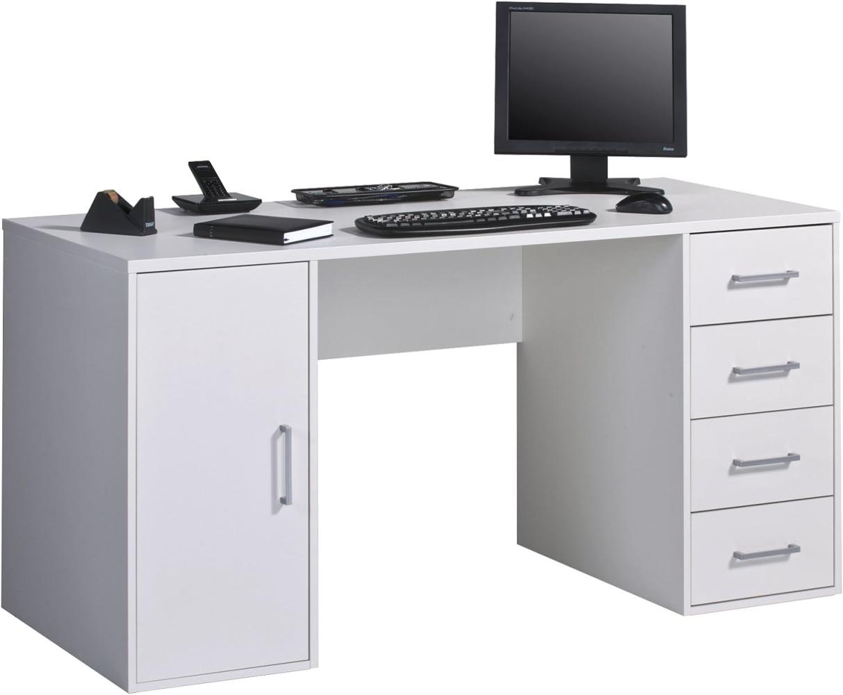MAJA Möbel Office EINZELMODELLE Schreib-und Computertisch, Holzdekor, Weiß Uni, 150,00 x 67,00 x 75,00 cm Bild 1