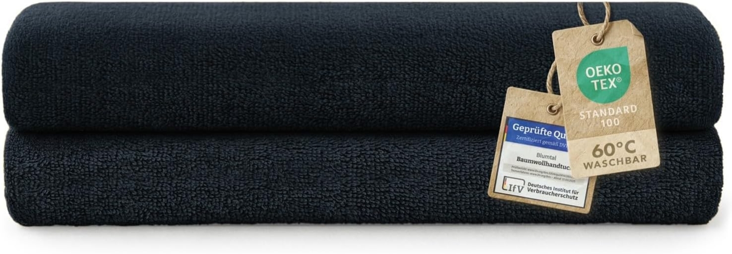 Blumtal Badetücher Premium Frottier Handtücher Set 2 teilig 100% Baumwolle, Baumwolle (2X (70x140 cm), 2-St), Oeko-TEX zertifiziertes Badetuch - saugstarkes Frottiertücher Set Bild 1