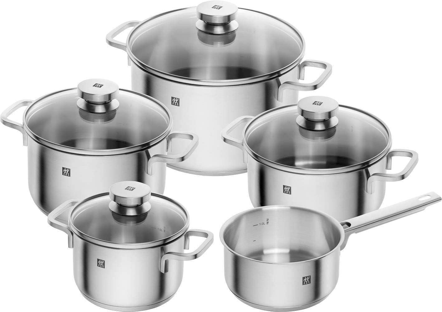 Zwilling Focus Set mit 5 Edelstahltöpfen mit Deckel Bild 1