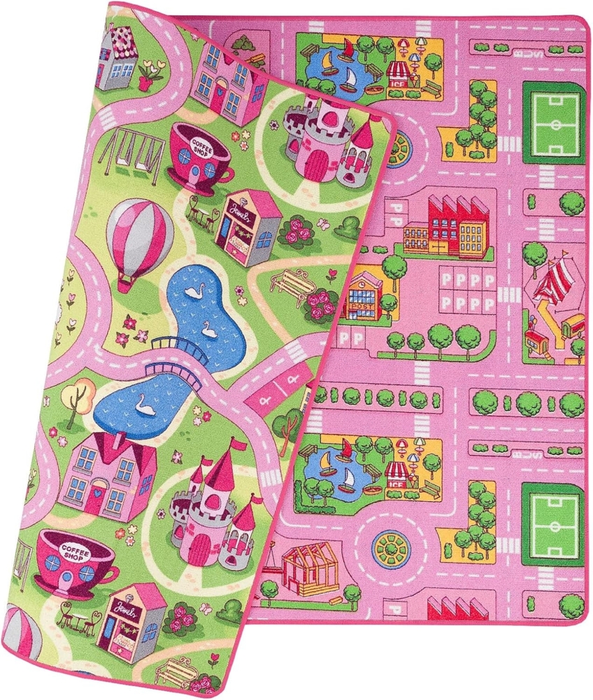 Pergamon Straßenteppich Beidseitig Kinder Spielteppiche für Kinderzimmer und Spielzimmer Bild 1