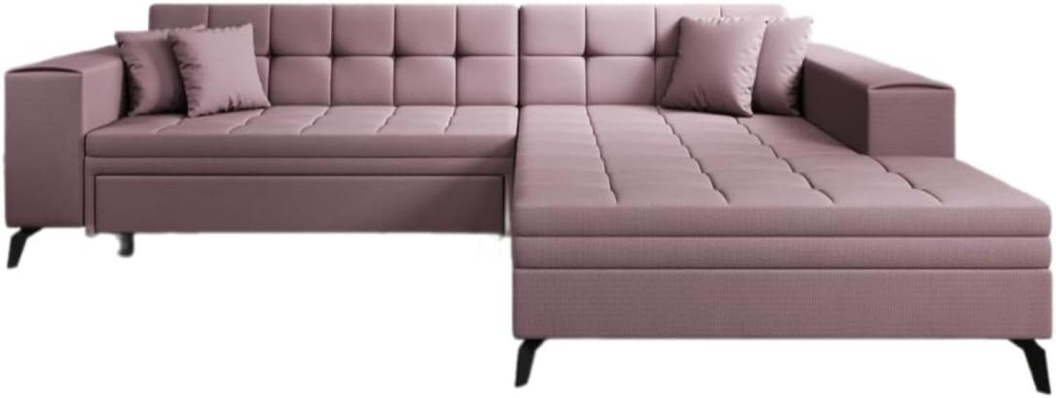 Designer Sofa Frida mit Schlaffunktion Stoff Rosé Rechts Bild 1