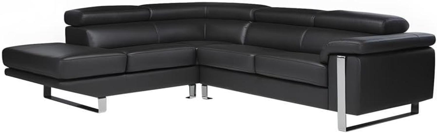 Ecksofa Leder MYSTIQUE - Schwarz - Ecke Links Bild 1