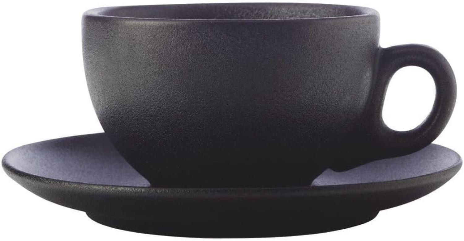 Maxwell & Williams AX0355 CAVIAR BLACK Tasse mit Untertasse, Premium-Keramik Bild 1