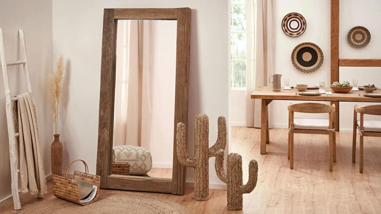Spiegel Standspiegel Garderobenspiegel Woody Natur recyceltes Teakholz 180 cm Bild 1