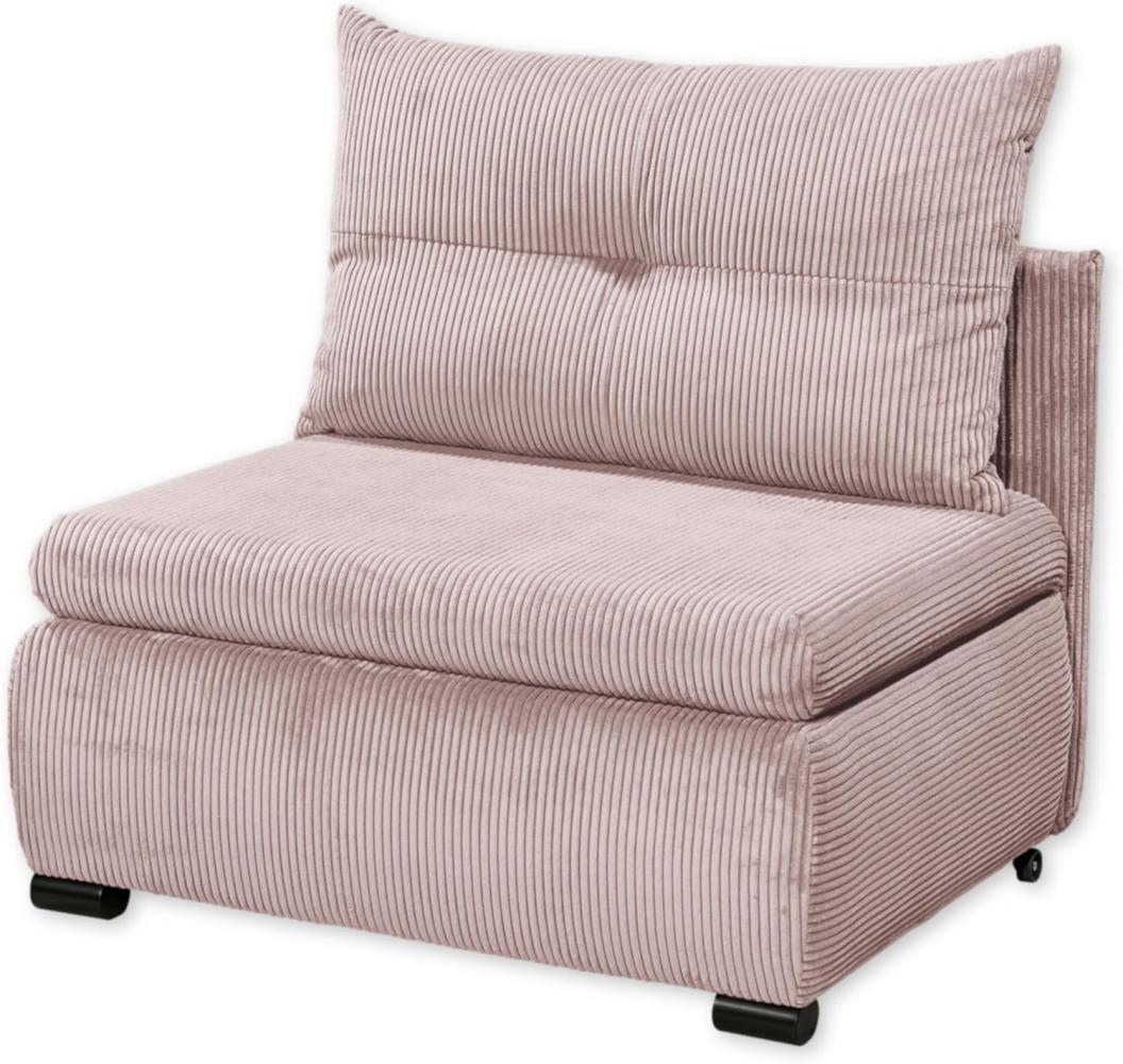 Stella Trading CHARLIE Bequemes Schlafsofa mit Bettkasten in Cord-Optik, Flamingo-Kompaktes Sofa mit Schlaffunktion, Holzwerkstoff, 103 x 90 x 83 cm Bild 1