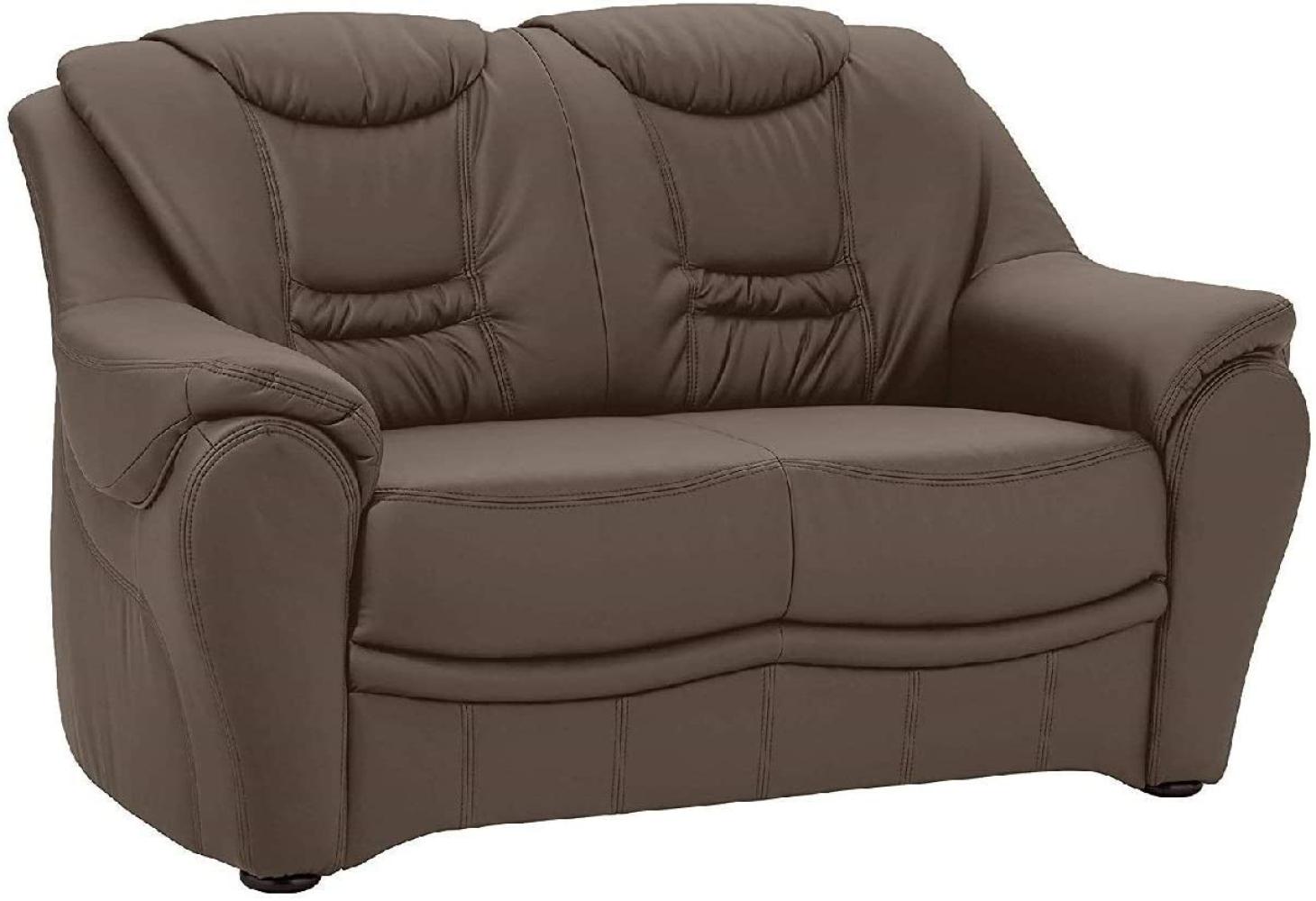 Cavadore 2-Sitzer Bansa mit Federkern / Polstercouch in Leder / 148 x 94 x 95 / Echtleder Graubraun Bild 1