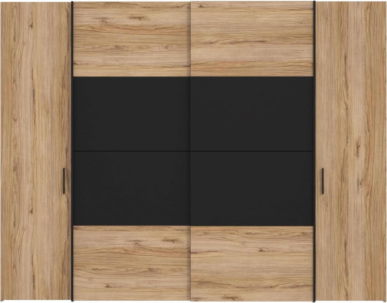 FORTE Dalate Kleiderschrank, Holzwerkstoff, Schwarz, 270,3 x 210 x 61,2 cm Bild 1