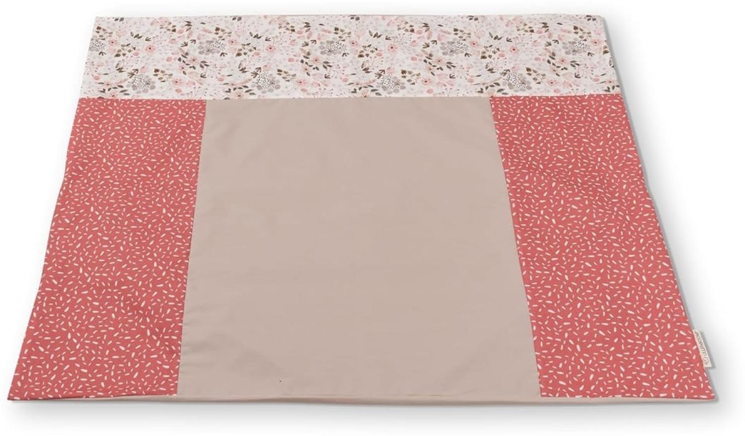 ULLENBOOM ® Wickelauflagenbezug 75x85 cm Rosa Blüten (Made in EU) - abnehmbarer Bezug für Wickelauflage 85x75, Baby Überzug für Wickelunterlage aus Baumwolle, Wickelbezug für Wickeltisch Bild 1