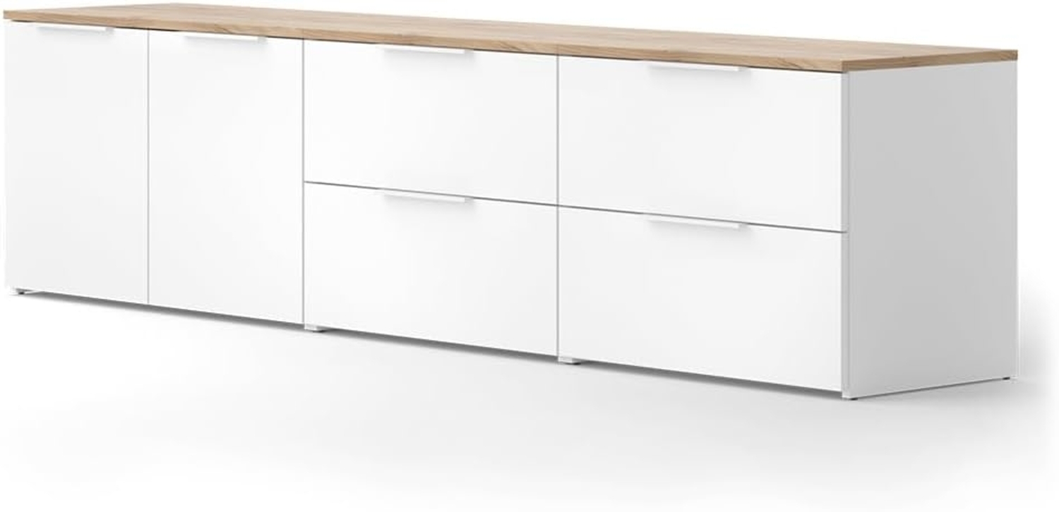 Wohnwand Wido Weiß/Sonoma 3 Teile Vicco Bild 1