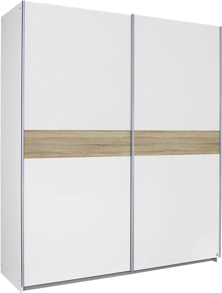 Rauch Möbel Noosa Schrank Schwebetürenschrank, Weiß / Eiche Sonoma, 2-türig inkl. Zubehörpaket Basic 2 Kleiderstangen, 2 Einlegeböden, BxHxT 175x197x59 cm Bild 1