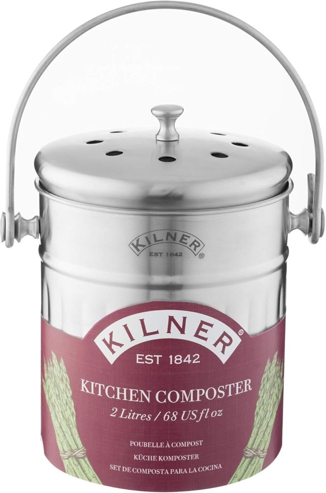 KILNER Biomülleimer "Küchen-Komposter", inkl. 2 Kohlefilter, 2 Liter Bild 1