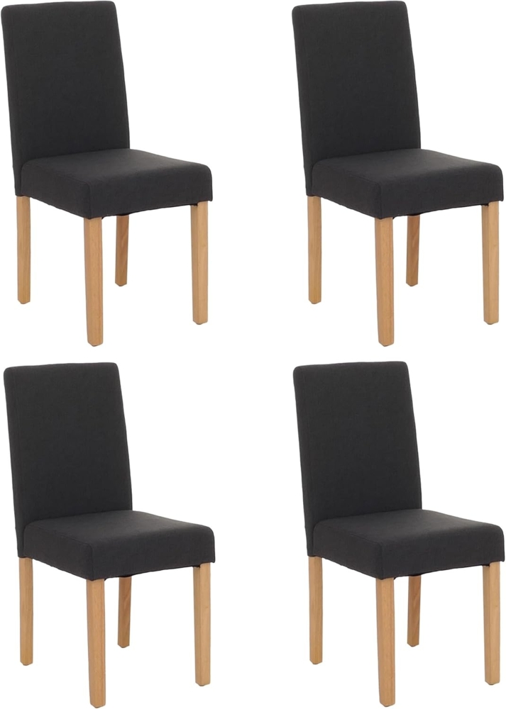 4er-Set Esszimmerstuhl 'Littau' Textil, schwarz, helle Beine Bild 1