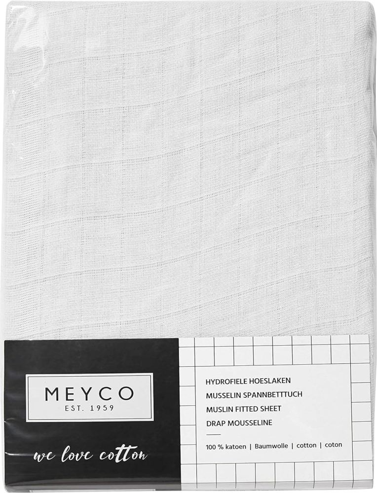 Meyco Molton Stretch Spannbetttuch 70x140/150 cm weiß Bild 1